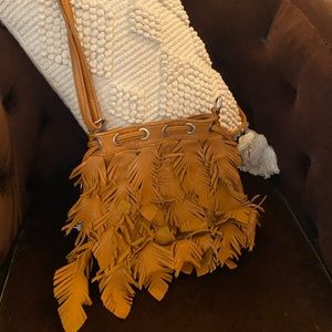 Feather fringe purse